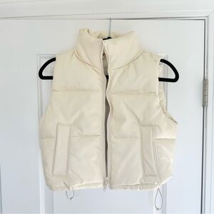 Faux leather cropped vest